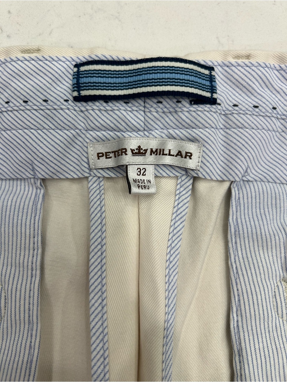 Peter Millar Shorts Men’s 32 Winston Washed Twilled Pima Cotton Stone Golf - Picture 7 of 9